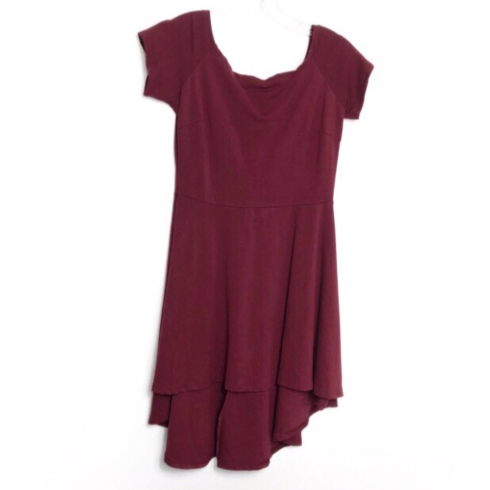 Sarin Mathews Red Fit Flare Hi Low Dress L